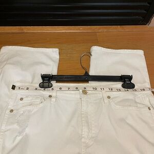 7 For All Mankind Women's Distressed White Jeans